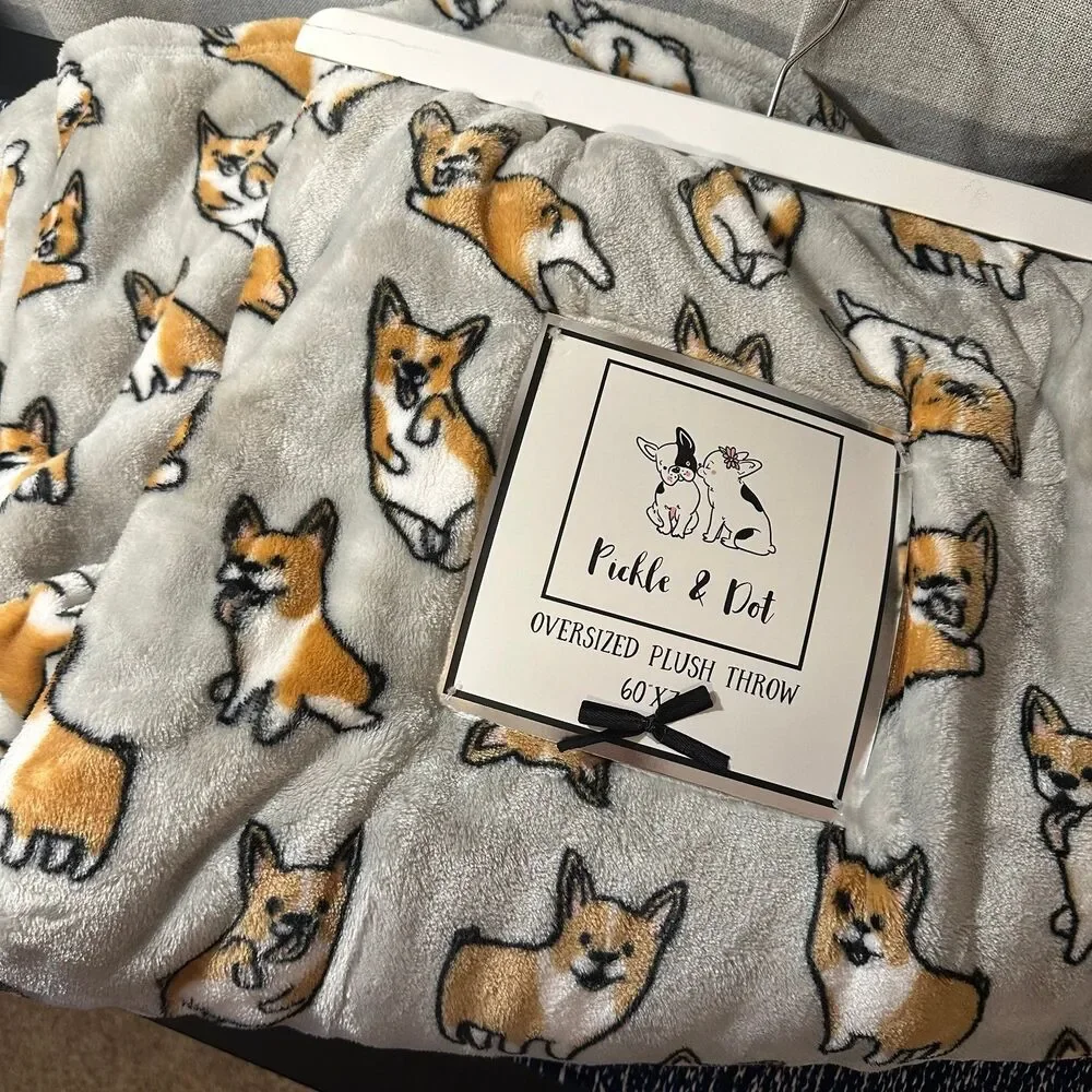 Corgi Oversized Fleece Throw Blanket